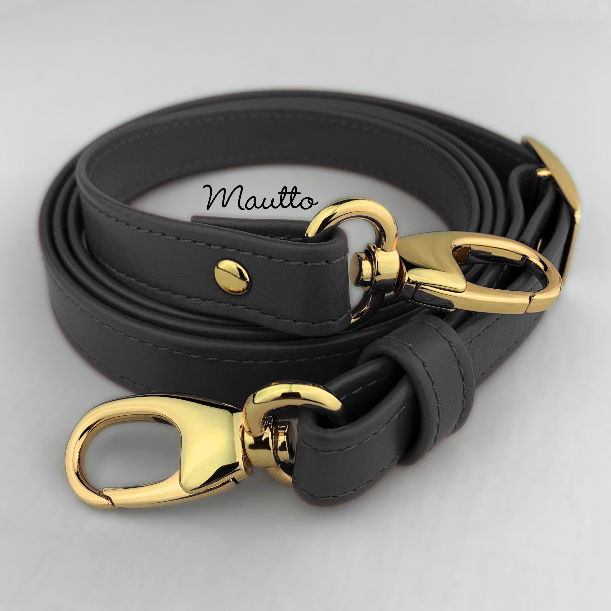 Extra Long Adjustable Leather Crossbody Strap - 65 inch Max Length, 3/4 inch (19mm) Wide - Choose Gold-tone Connectors - Modern Colors Collection