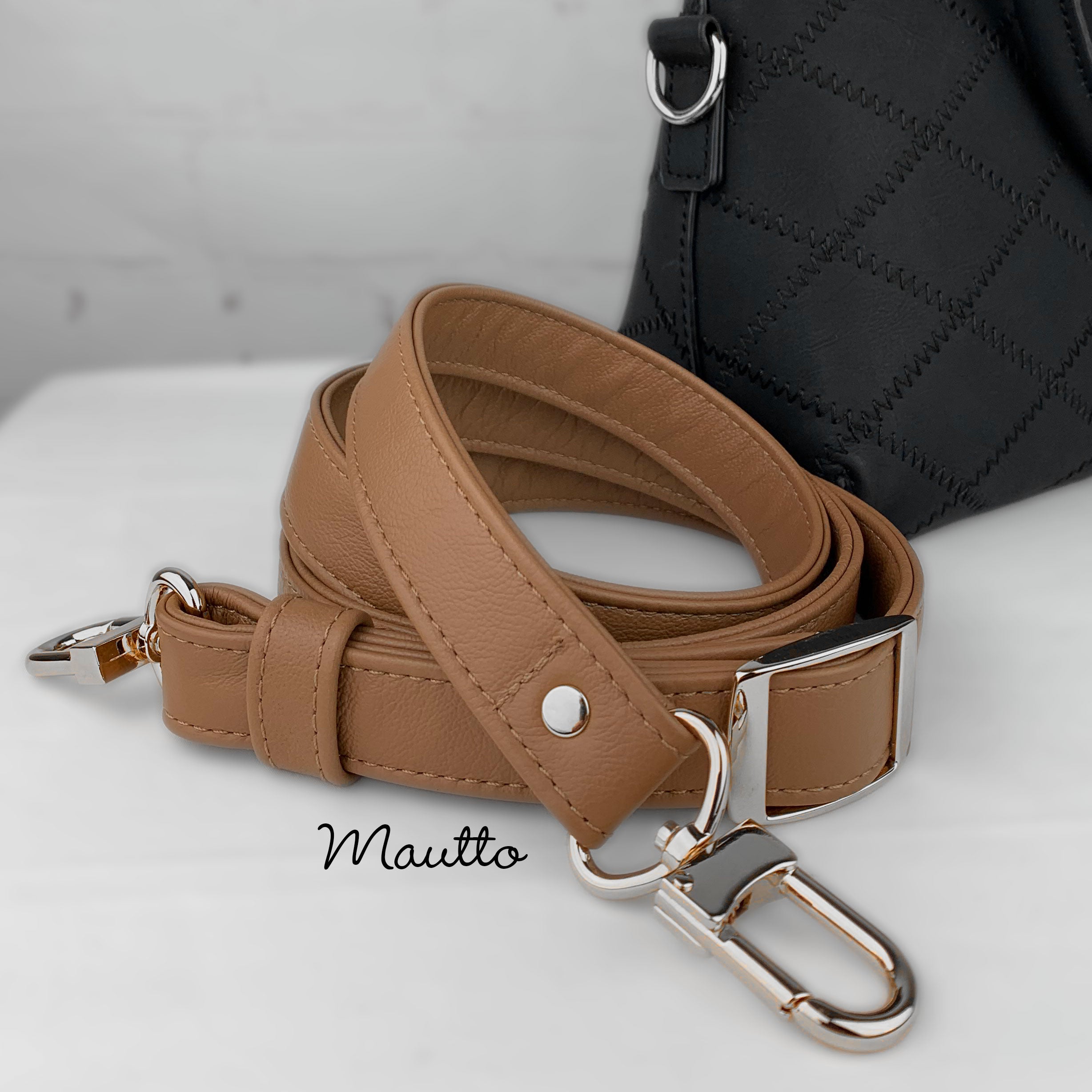 Adjustable Leather Strap - 55 inch Max Length, 1 inch (25mm) Wide - Choose Silver-tone or Black Connector Style - Modern Colors Collection