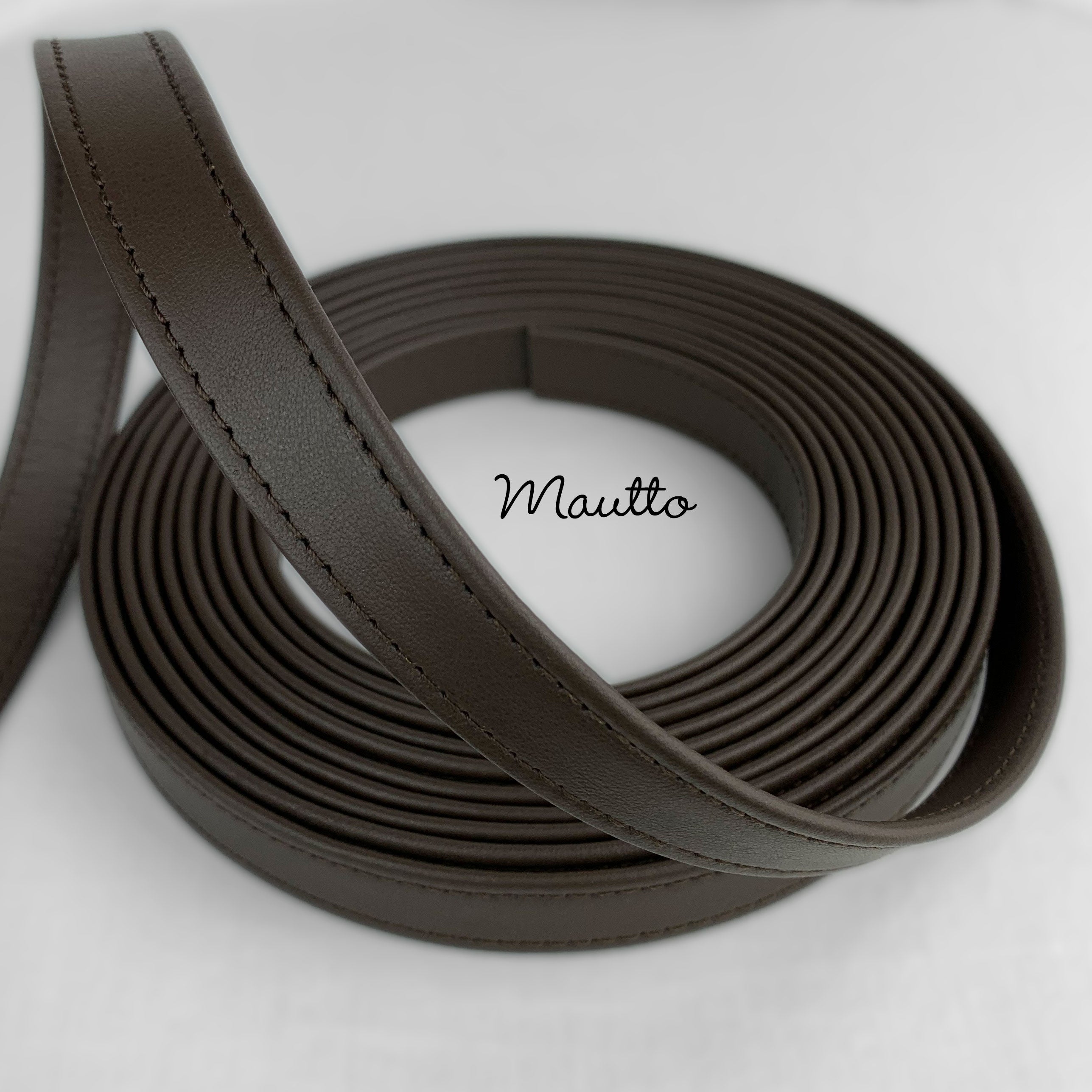 Finished Dark Brown Leather Strapping - 3/4 inch (0.75