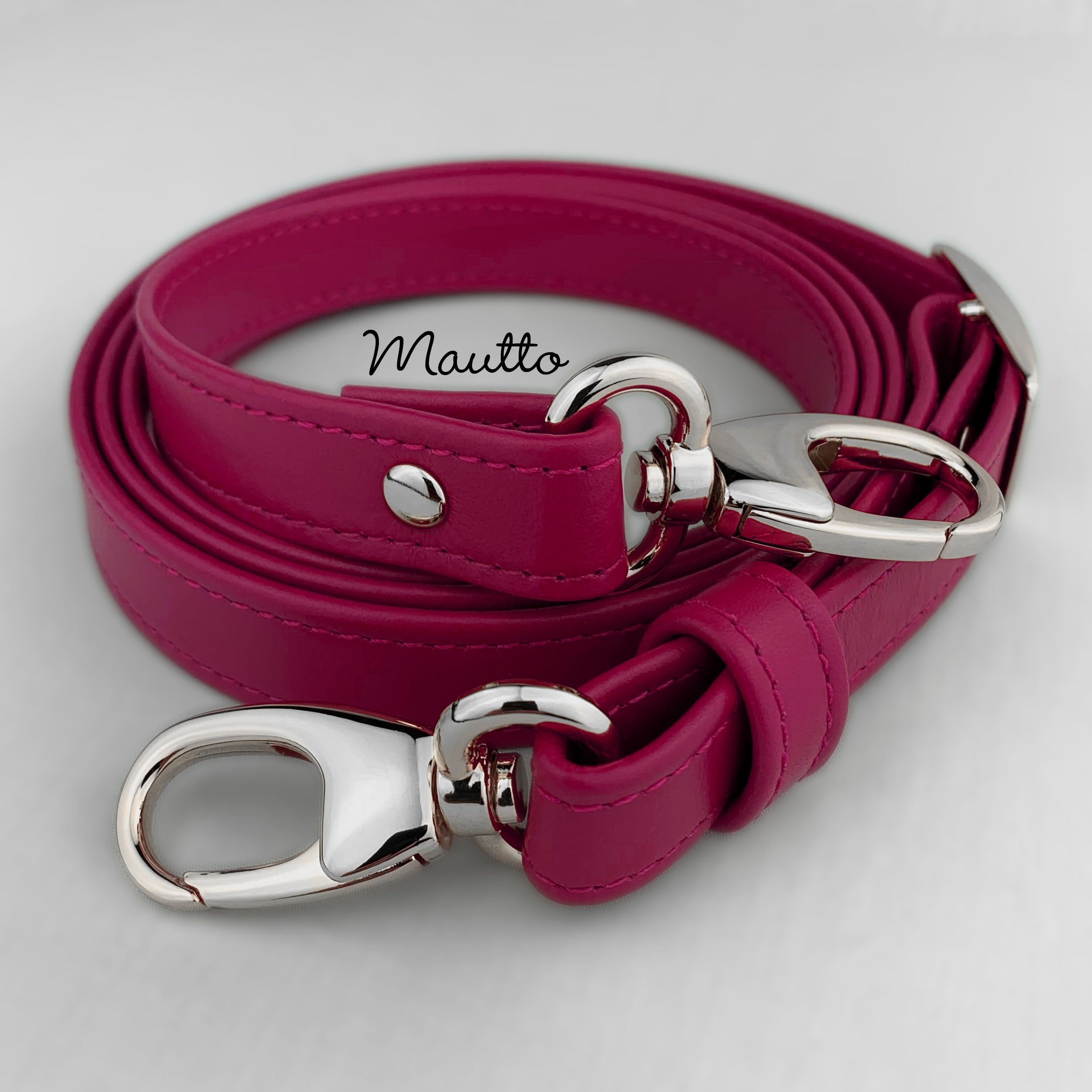 Adjustable Crossbody Leather Strap - 3/4 inch (19mm) Wide - Choose Silver-tone Connector Style - Colorful & Exotic Colors Collection