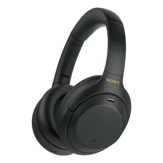 A pair of Sony headphones, silver, showcasing a stylish and ergonomic design. The headphones feature a slim headband and soft ear cushions for enhanced comfort. The Sony logo is visible on the sides, and the headphones are wirelessly connected to a mobile device