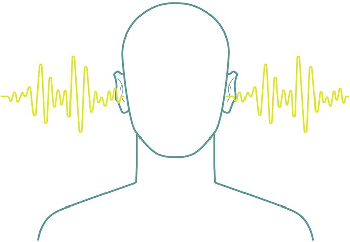 A graphic representation of sound waves, depicting the concept of high-quality audio. The waves are shown in vibrant colors, illustrating the depth and clarity of sound. The image represents the immersive and rich sound experience that comes with superior sound quality