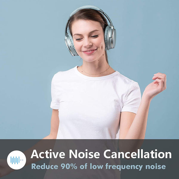 User enjoying music with ANC NC25 headphones from Srhythm.com