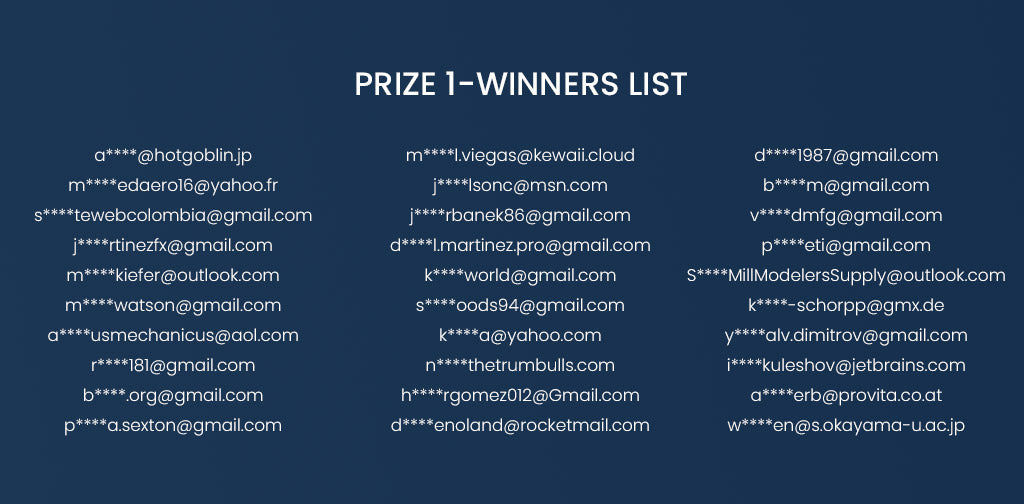 ELEGOO Buy & Get Giveaways- Winners List