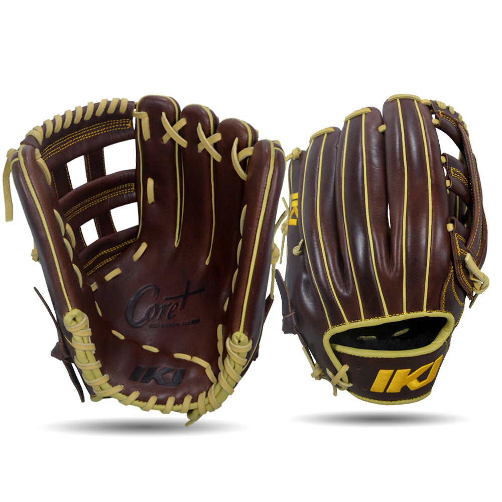 IKJ Core+ Series 12.75 INCH Double Welt Model OUTFIELD Baseball Glove in Dark Brown for RIGHT-HANDED Thrower