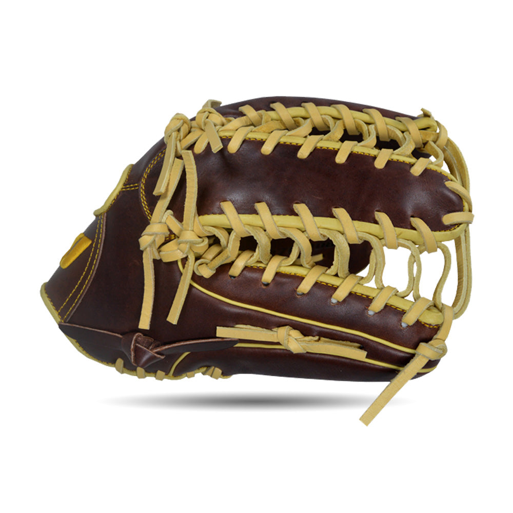 IKJ Core+ Series 12.75 INCH Double Welt Model OUTFIELD Baseball Glove in Dark Brown for RIGHT-HANDED Thrower