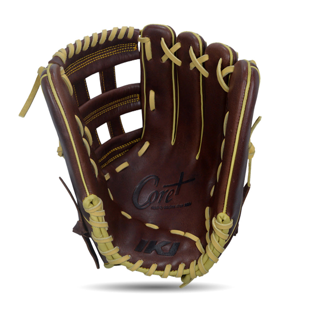 IKJ Core+ Series 12.75 INCH Double Welt Model OUTFIELD Baseball Glove in Dark Brown for RIGHT-HANDED Thrower