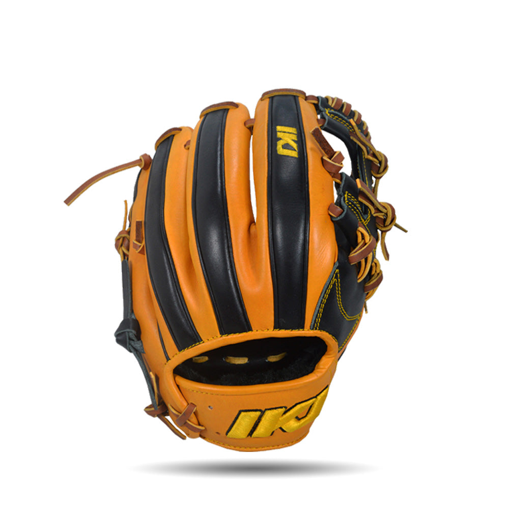 IKJ Core+ Series 11.5 INCH DoubIe Welt Model NFIELD Baseball Glove in Black and Harvest for RIGHT-HANDED Thrower