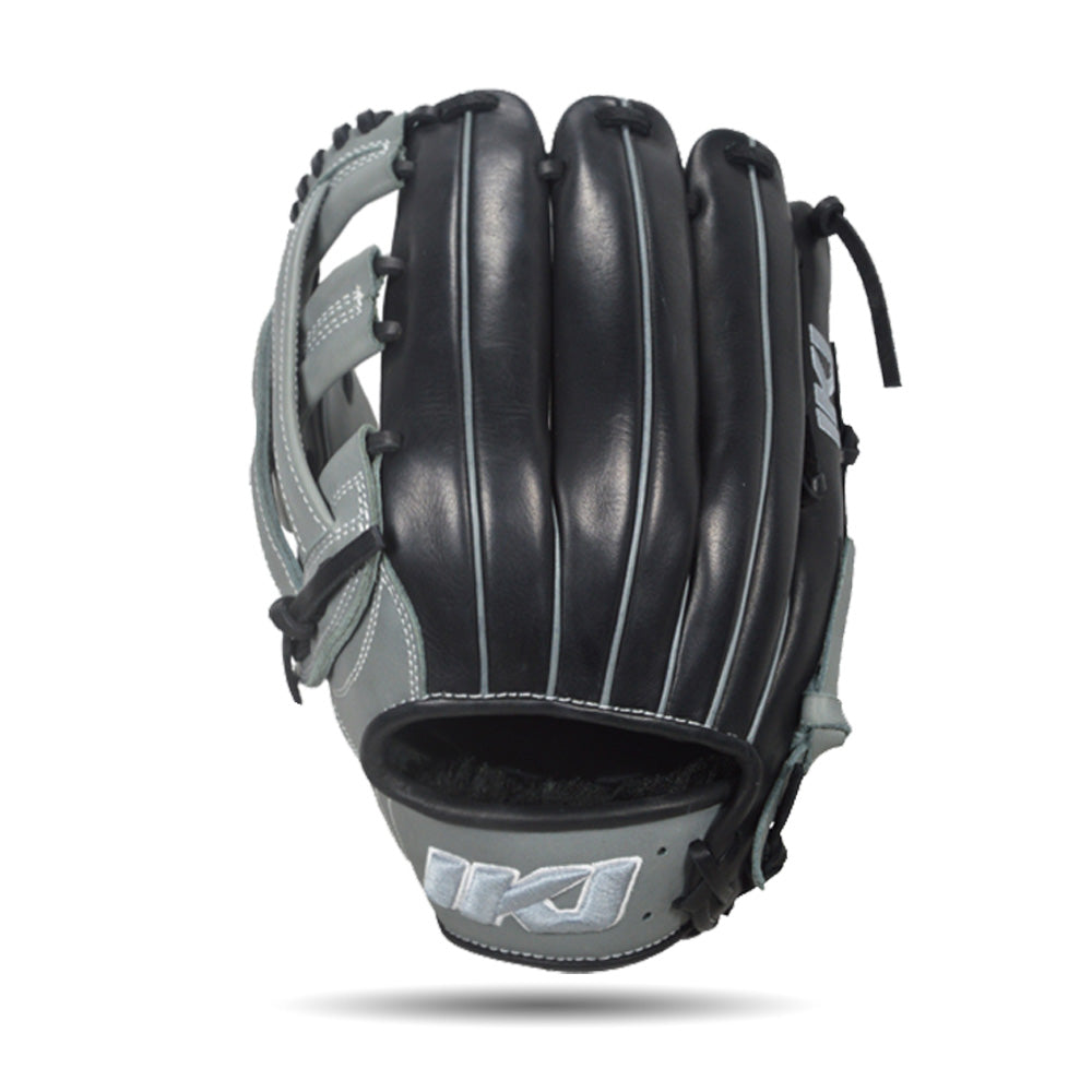 IKJ Core+ Series 12.75 INCH Single Welt Model OUTFIELD Baseball Glove in Gray and Black for LEFT-HANDED Thrower