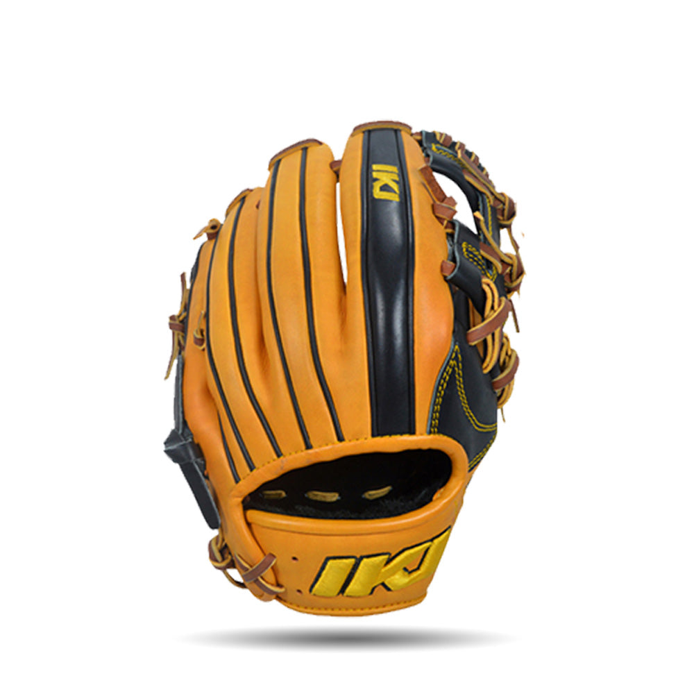 IKJ Core+ Series 11.5 INCH Double Welt Model INFIELD Baseball Glove in Black and Harvest for RIGHT-HANDED Thrower