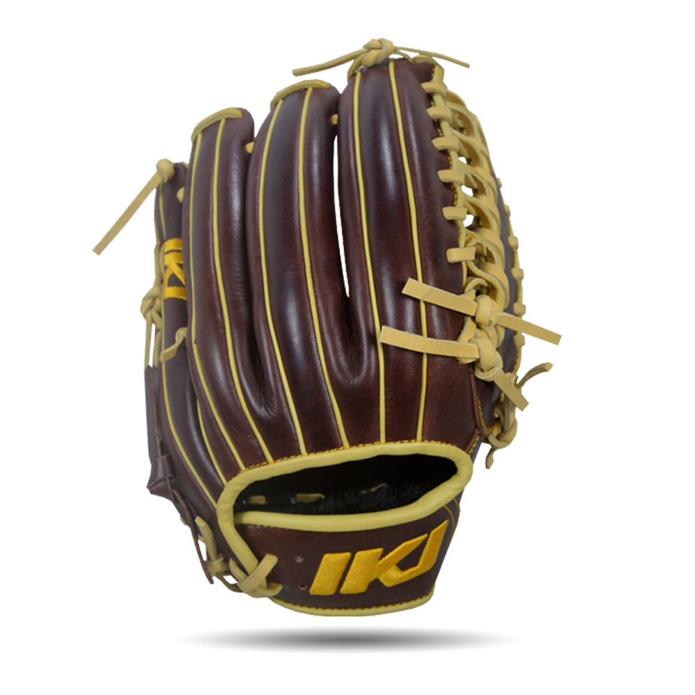 IKJ Core+ Series 12.75 INCH Double Welt Model OUTFIELD Baseball Glove in Dark Brown for RIGHT-HANDED Thrower