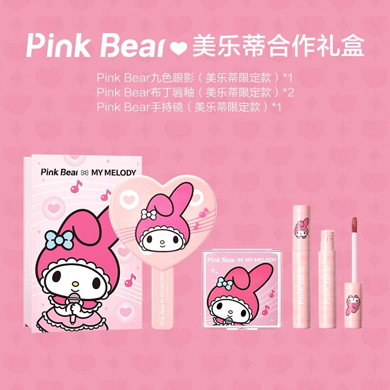 Kuromi / my melody pink bear beauty makeup set with mirror