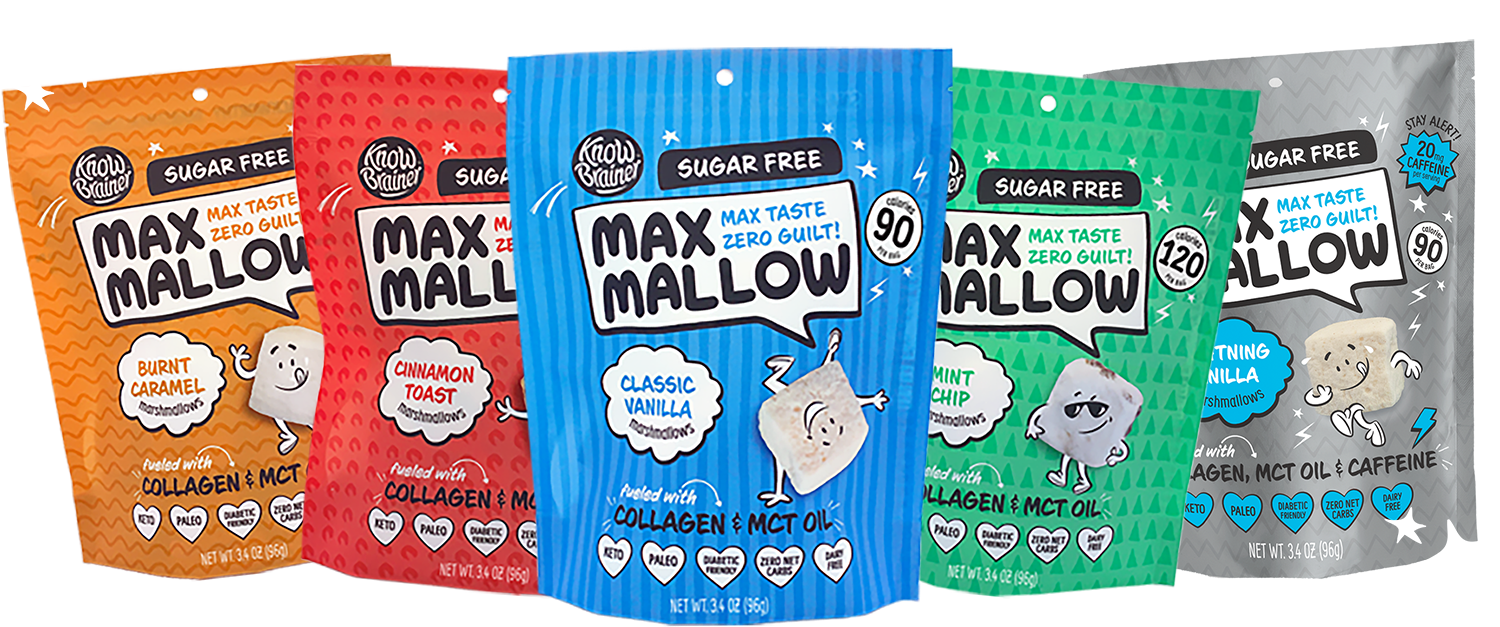 Max Mallow - Lighting Vanilla, Keto Marshmallow & Collagen by Know Brainer Foods - Sugar Free Marshmallow Bites
