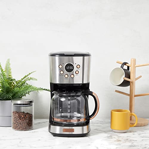 Haden Heritage 12-Cup Programmable Coffee Maker - Steel / Copper