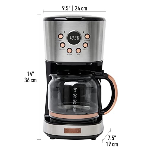 Haden Heritage 12-Cup Programmable Coffee Maker - Steel / Copper