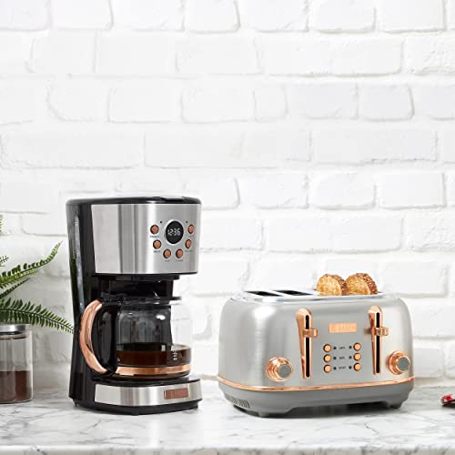 Haden Heritage 12-Cup Programmable Coffee Maker - Steel / Copper