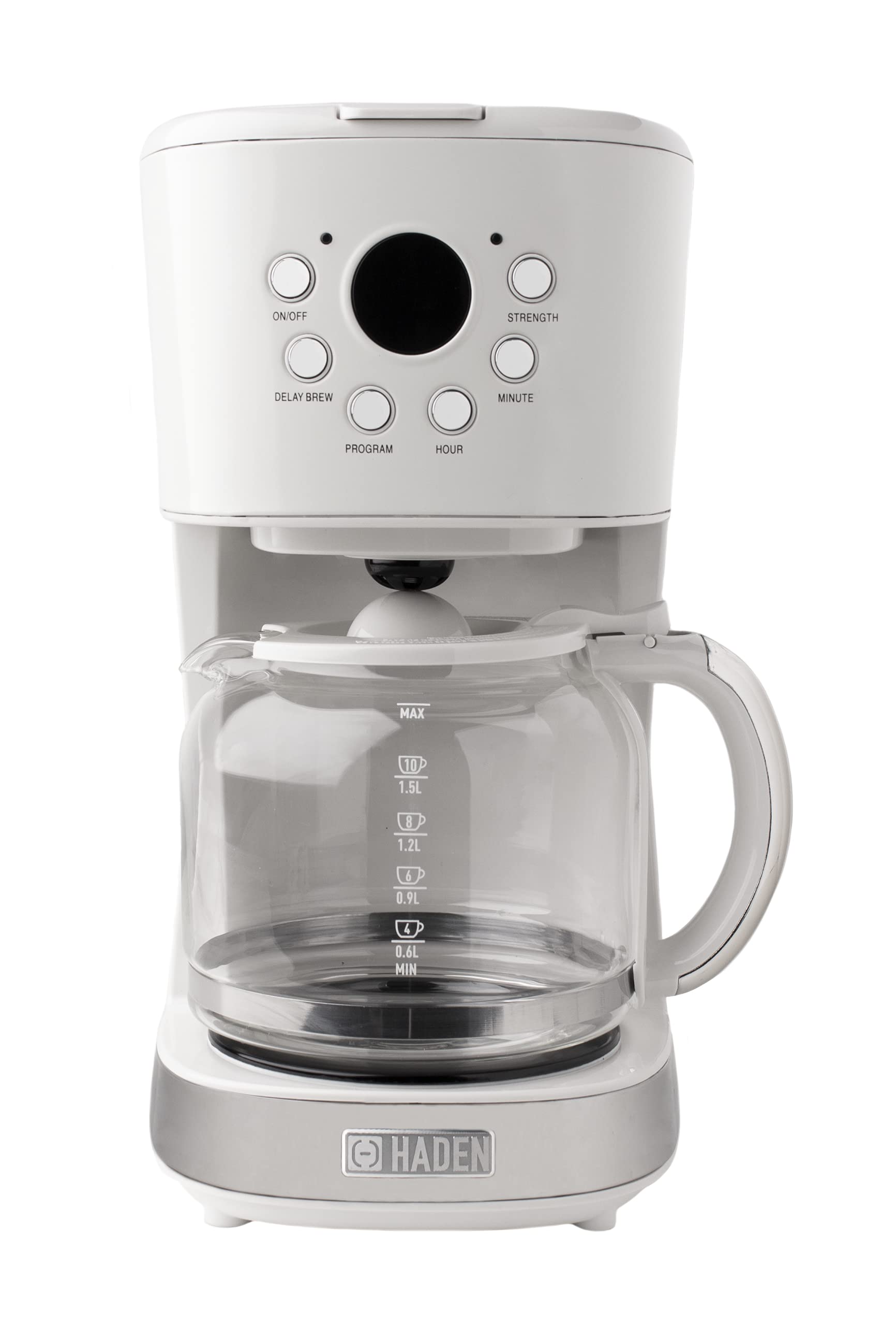 Haden 12-Cup Programmable Coffee Maker with Strength Control and Timer - Ivory