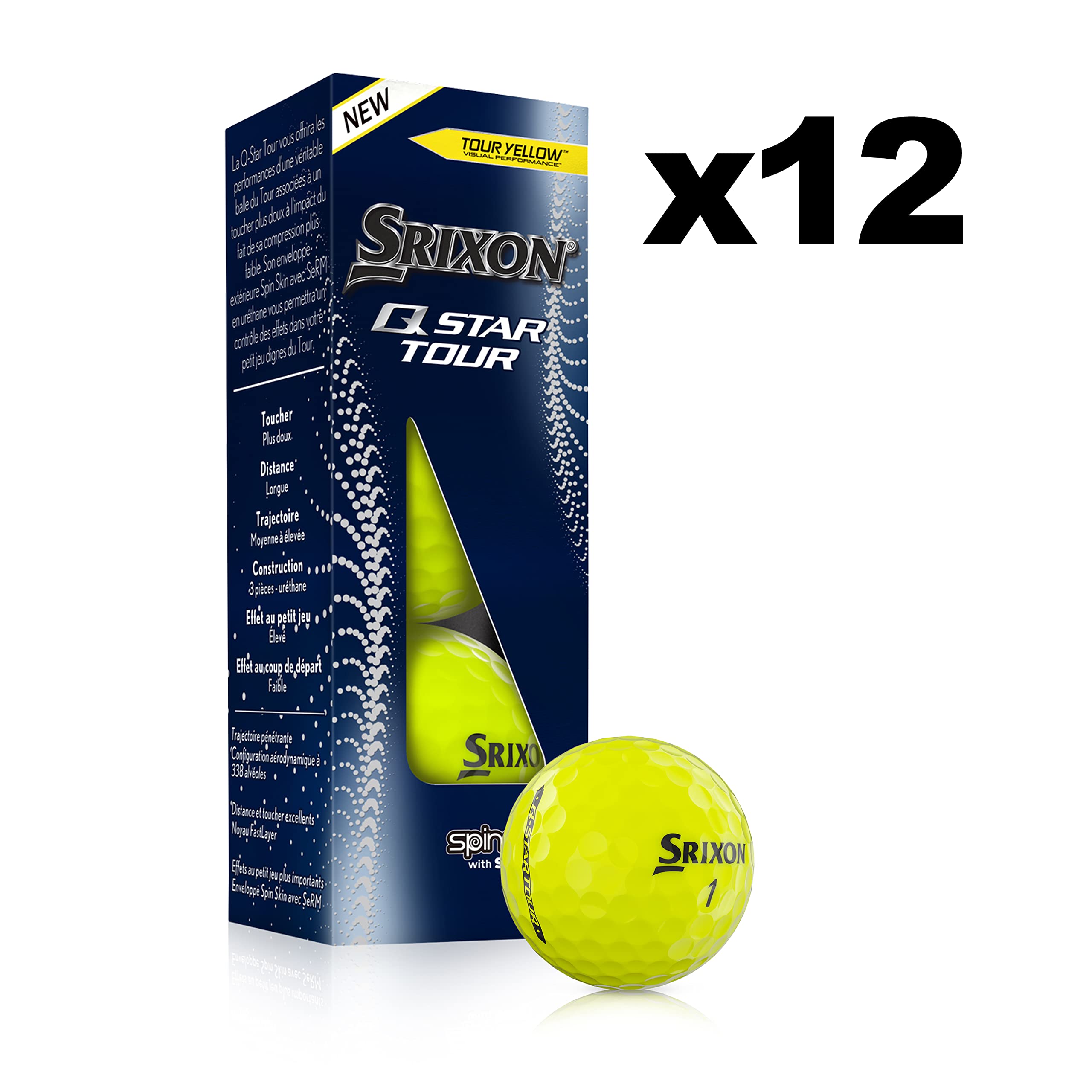 Srixon 2022 Q-STAR Tour 4 Golf Balls, Yellow