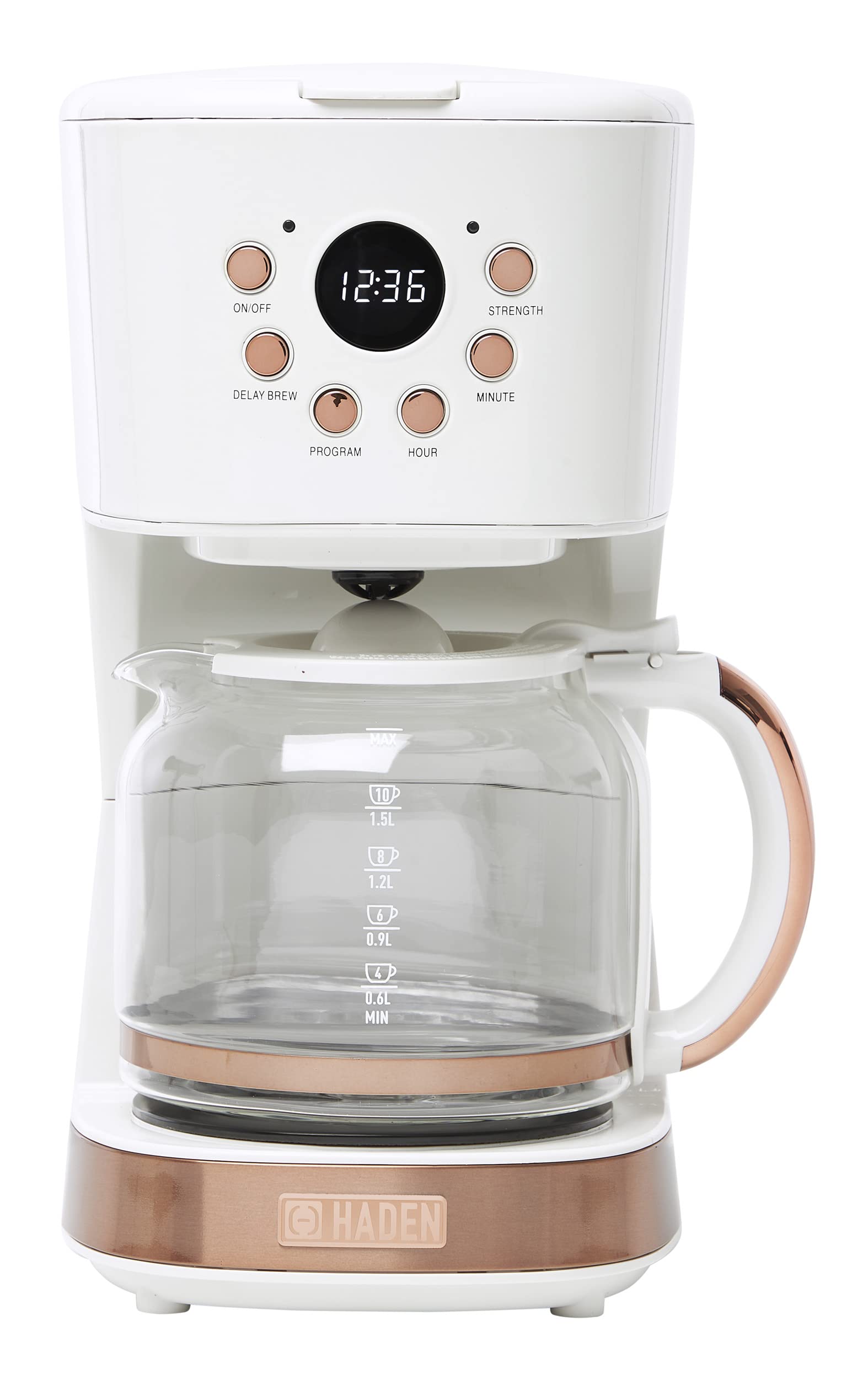 Haden Heritage 12-Cup Programmable Coffee Maker - Ivory / Copper