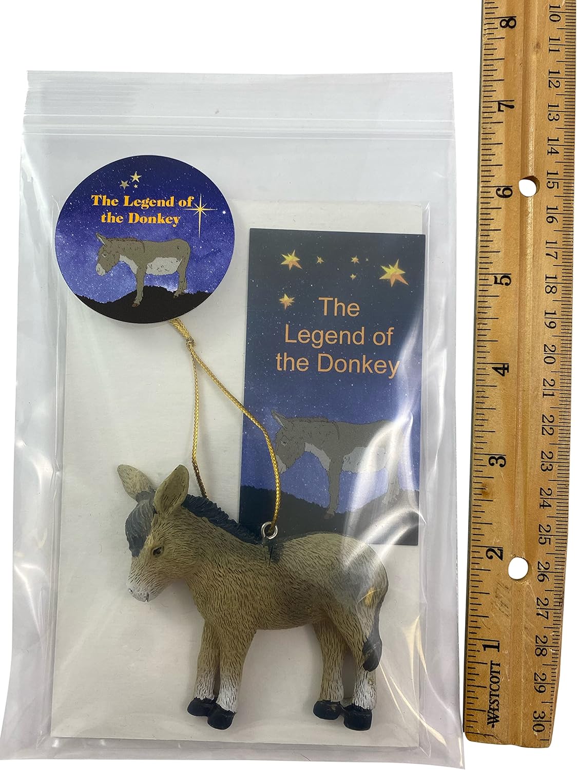 Legend of the Donkey Resin Christmas Ornaments with Card - 12 Pc.