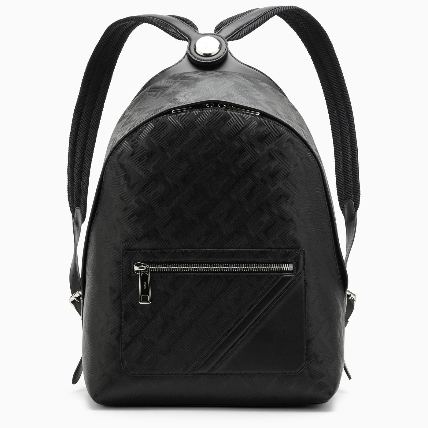 Fendi Shadow Diagonal Black Leather Backpack