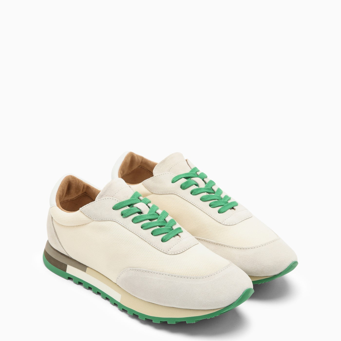 The Row Low Owen Runner Ivory/Green Trainer