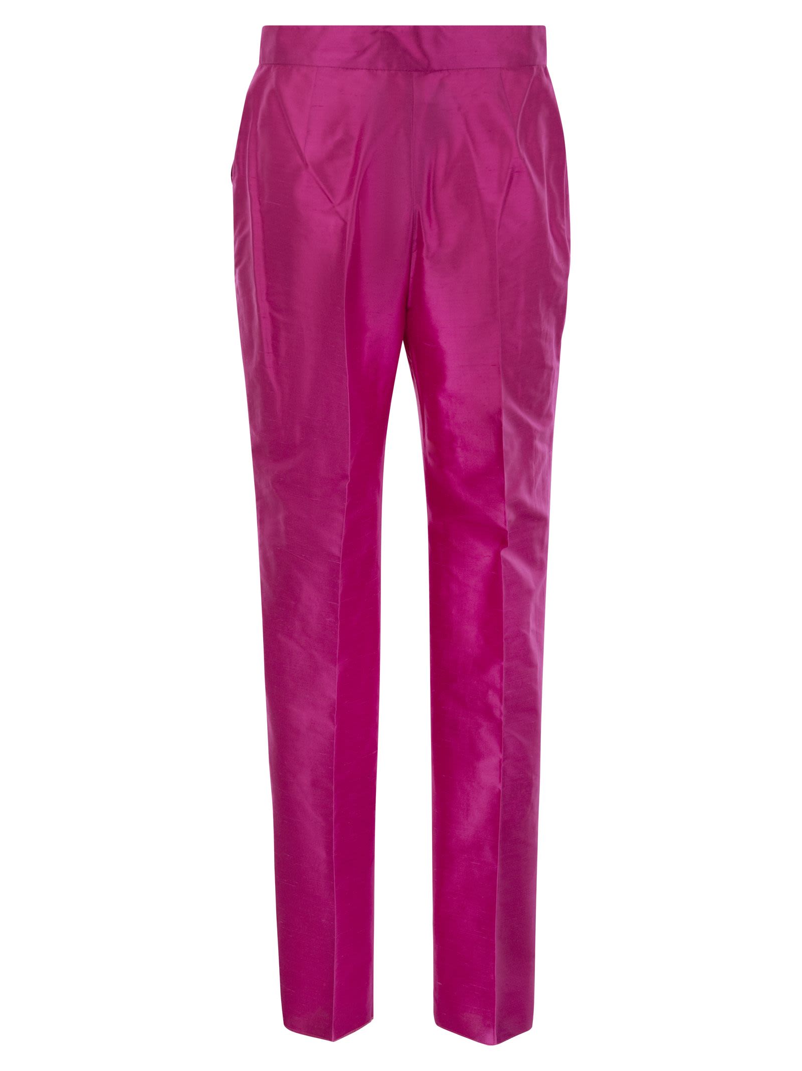 Max Mara Studio Valanga Straight Silk Shantung Trousers