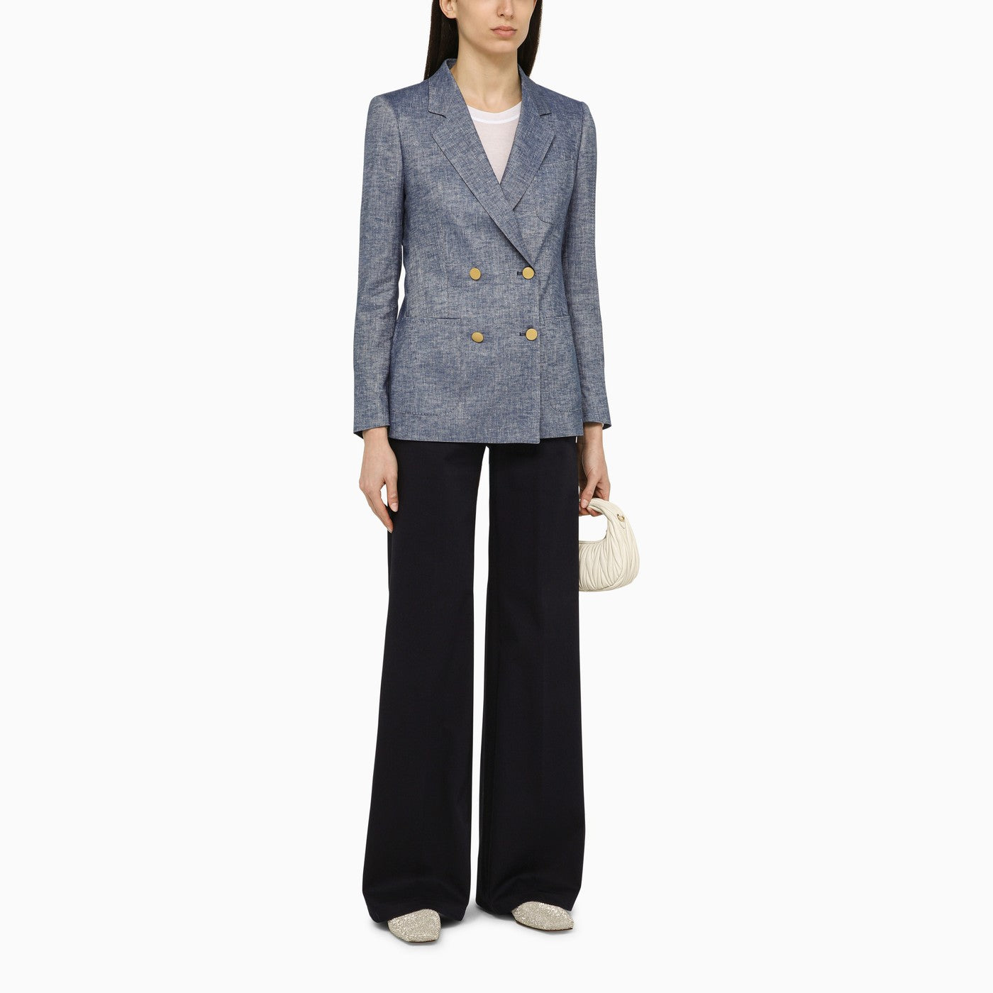 Department 5 Misa Blue Navy Cotton Wide Trousers