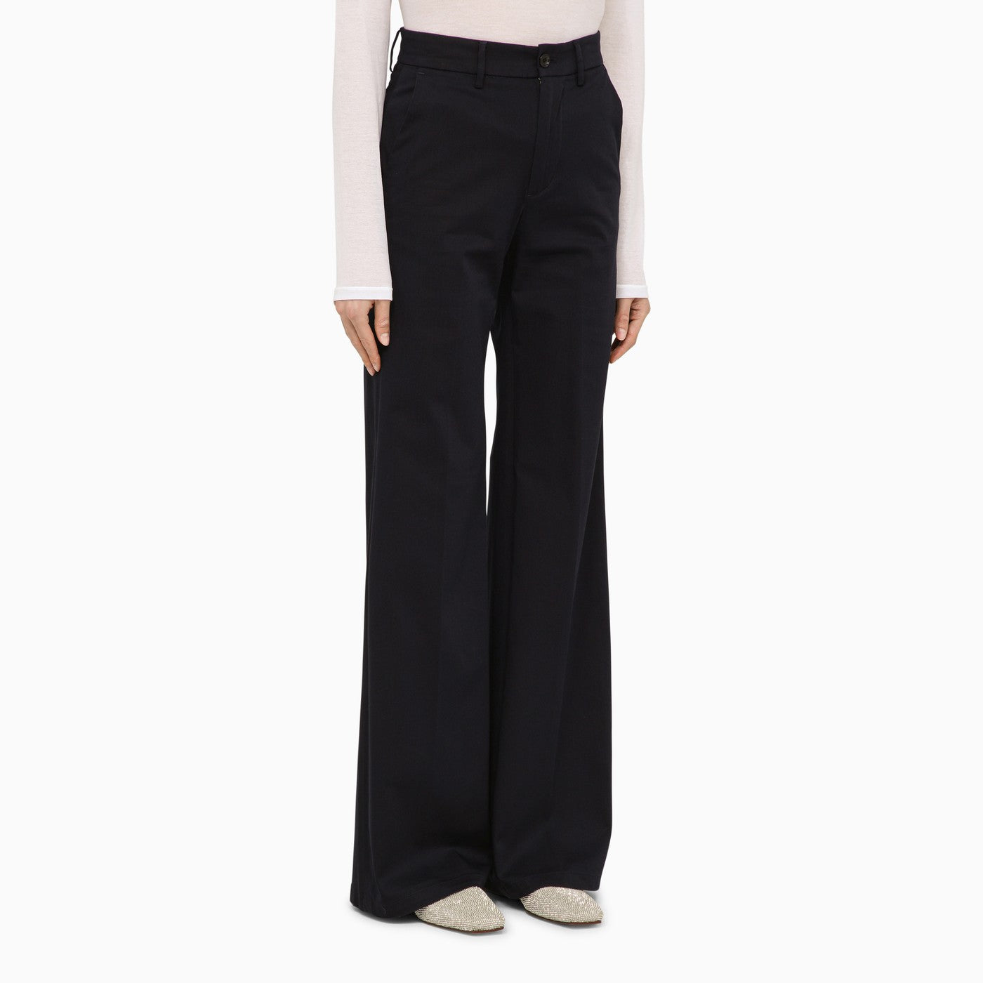Department 5 Misa Blue Navy Cotton Wide Trousers