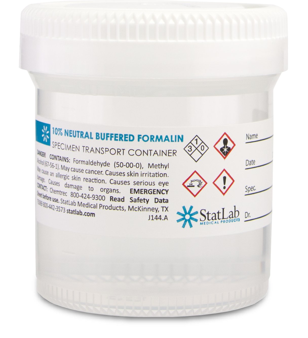 STATCLICK? PREFILLED FORMALIN CONTAINER, SOLD AS 96/CASE STATLAB NB0345