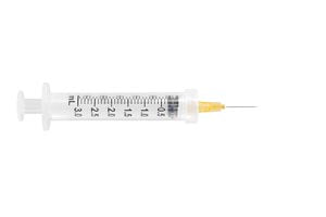 ULTIMED ULTICARE 3ML SAFETY SYRINGE. SYRINGE SAFETY DETACH NEEDLE3ML 25GX5/8 100/BX, BOX