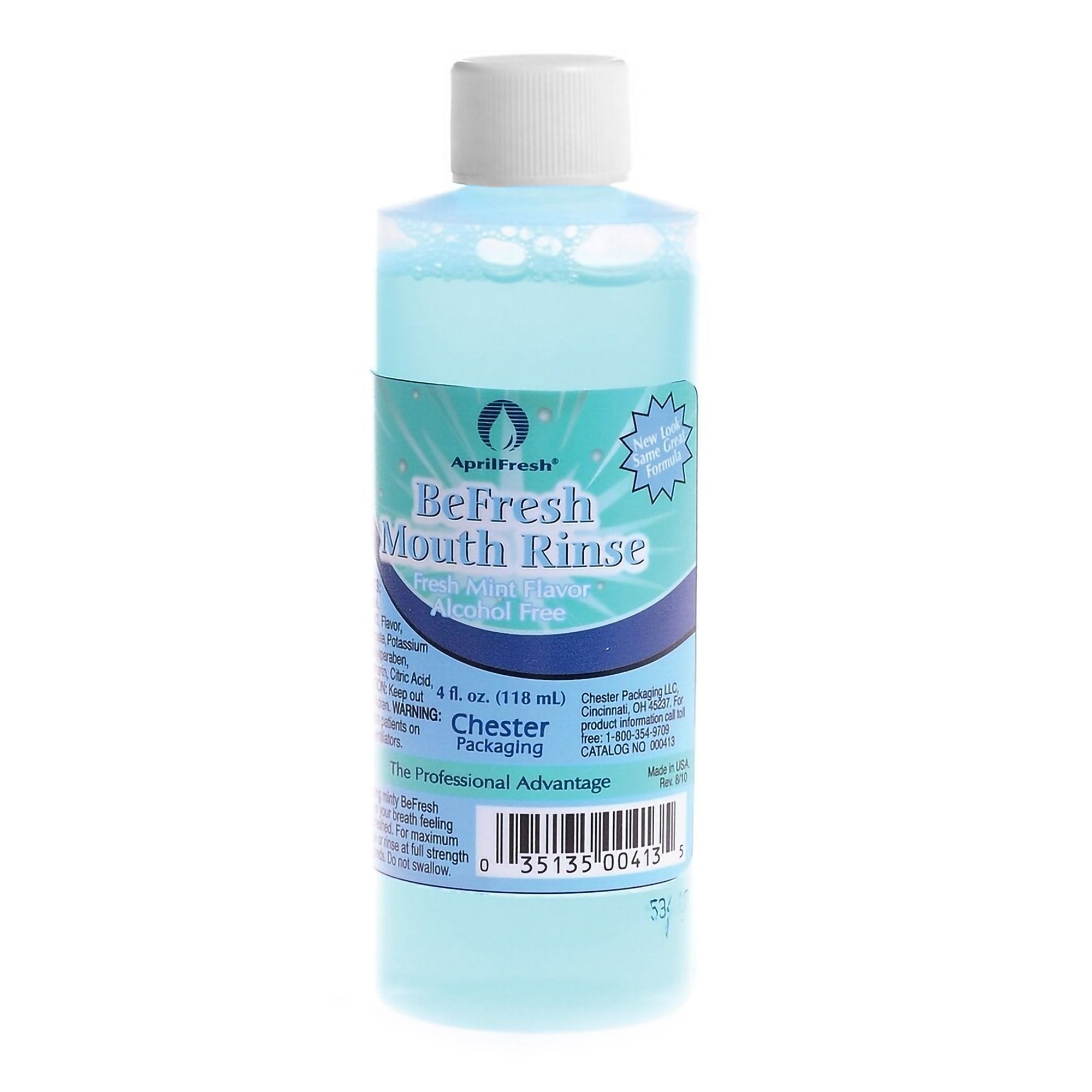 MOUTHWASH, ALCHL FREE MINT FRESH 4OZ (60/CS), SOLD AS 1/EACH MAC 000413