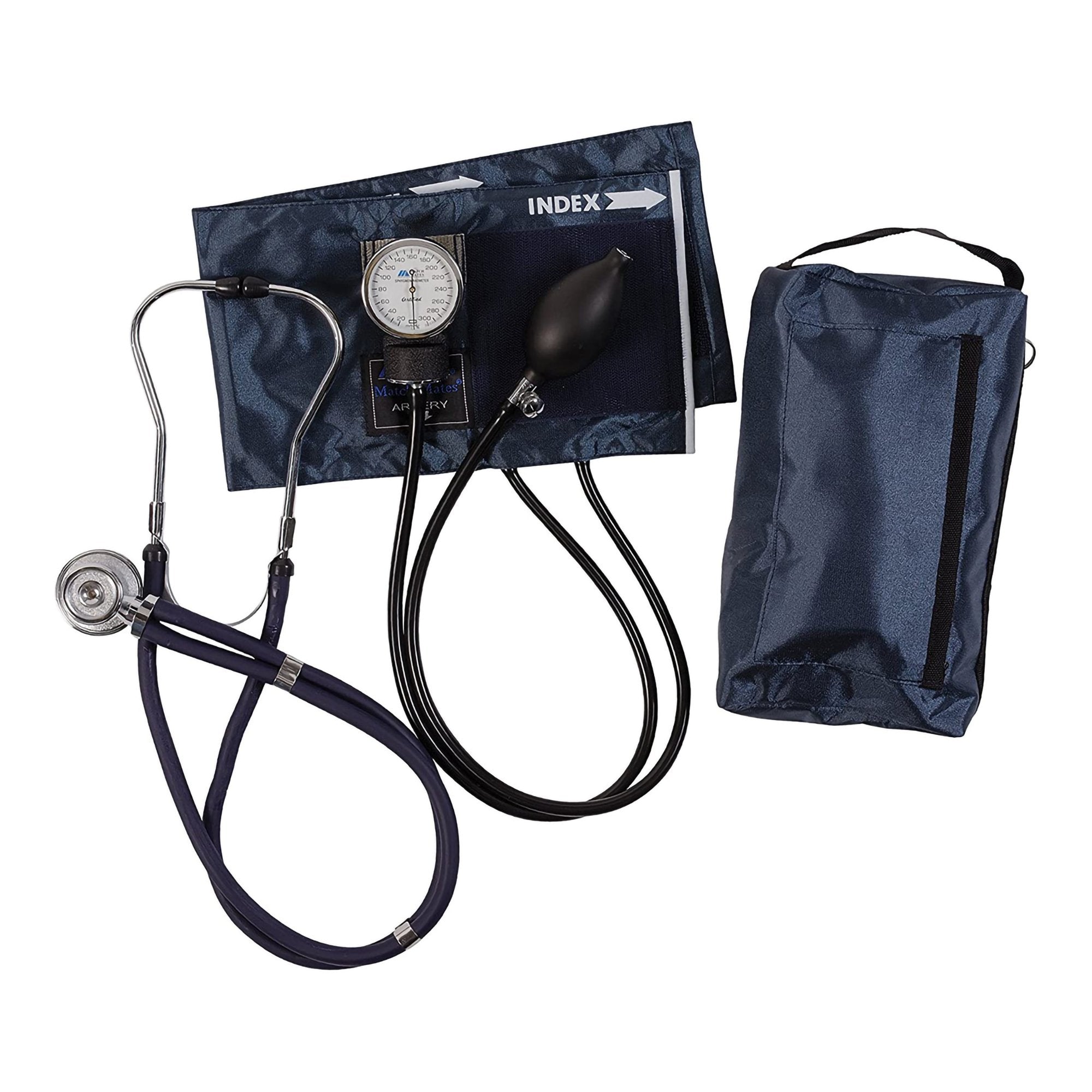 MABIS? MATCHMATES ANEROID SPHYGMOMANOMETER AND STETHOSCOPE BLOOD PRESSURE KIT, NAVY BLUE, SOLD AS 1/EACH MABIS 01-360-241