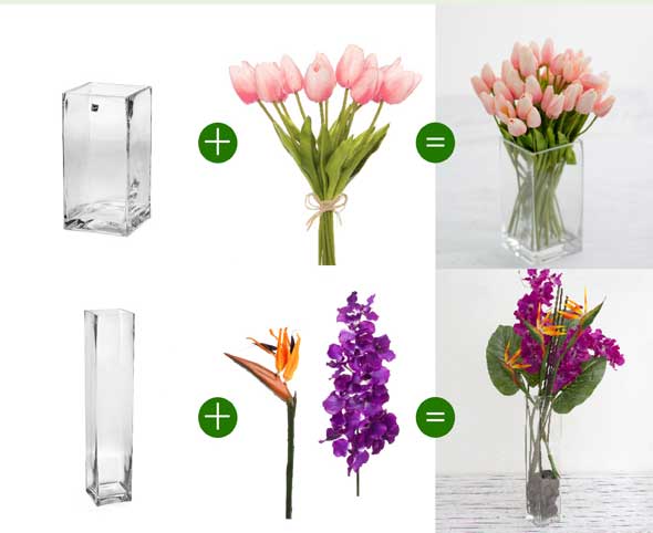 Square Tank Glass Vases