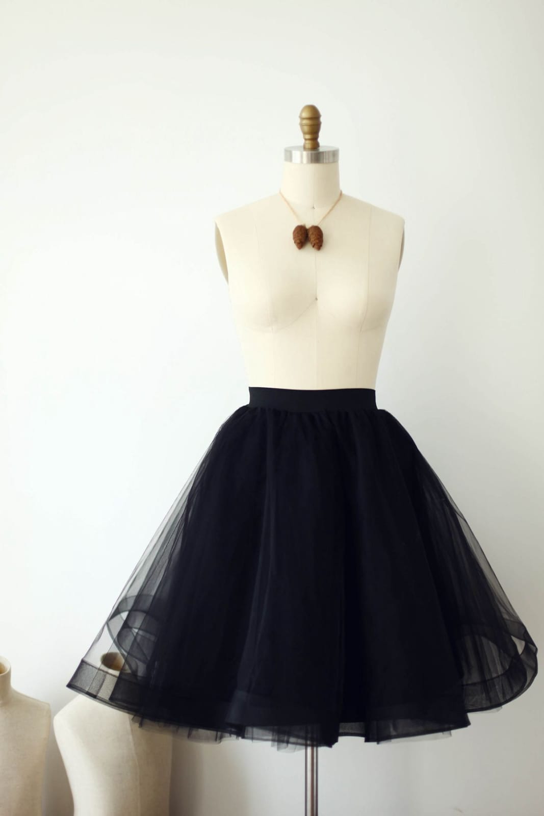 Black Horsehair Tulle Skirt / Short Women Skirt