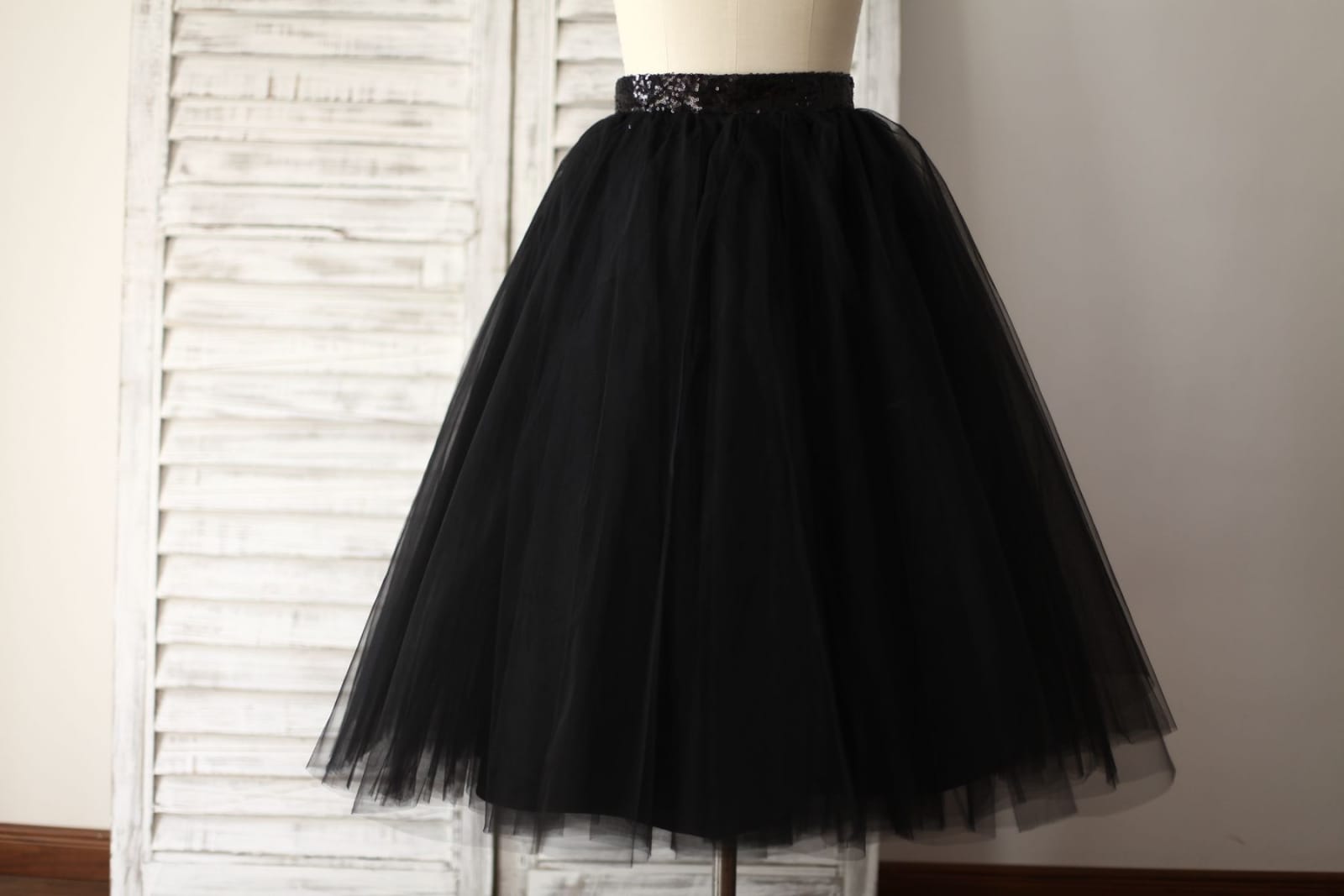 Black Tulle Petticoat Underskirt Crinoline TUTU Skirt