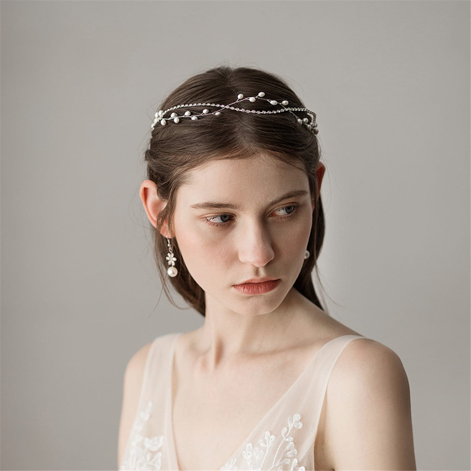 Handmade Chain Pearls Headband Wedding Bridal Hair Accessories Women