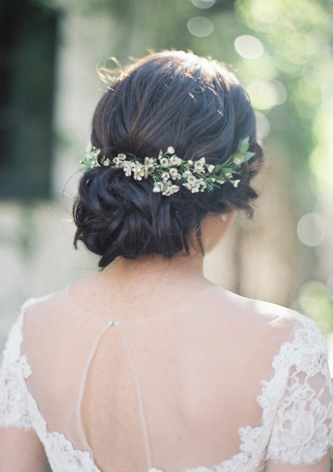 Lace Tulle Princess Wedding Bridal Dress Illusion Neck Keyhole Off-shoulder