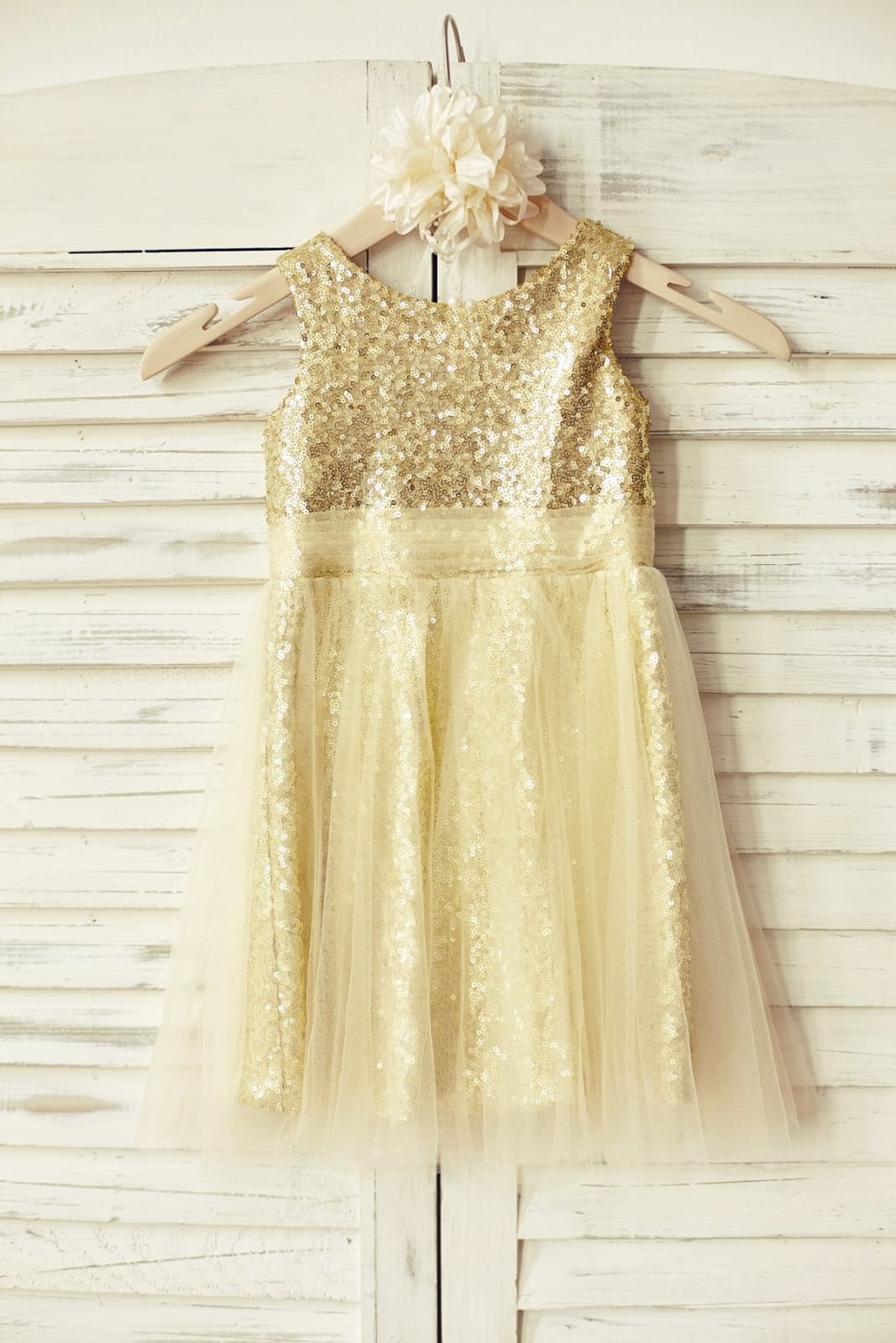 Peach/Champagne/Mint/Silver/Navy Sequin Tulle Flower Girl Dress
