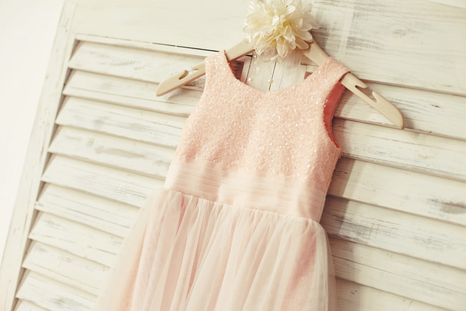 Peach/Champagne/Mint/Silver/Navy Sequin Tulle Flower Girl Dress