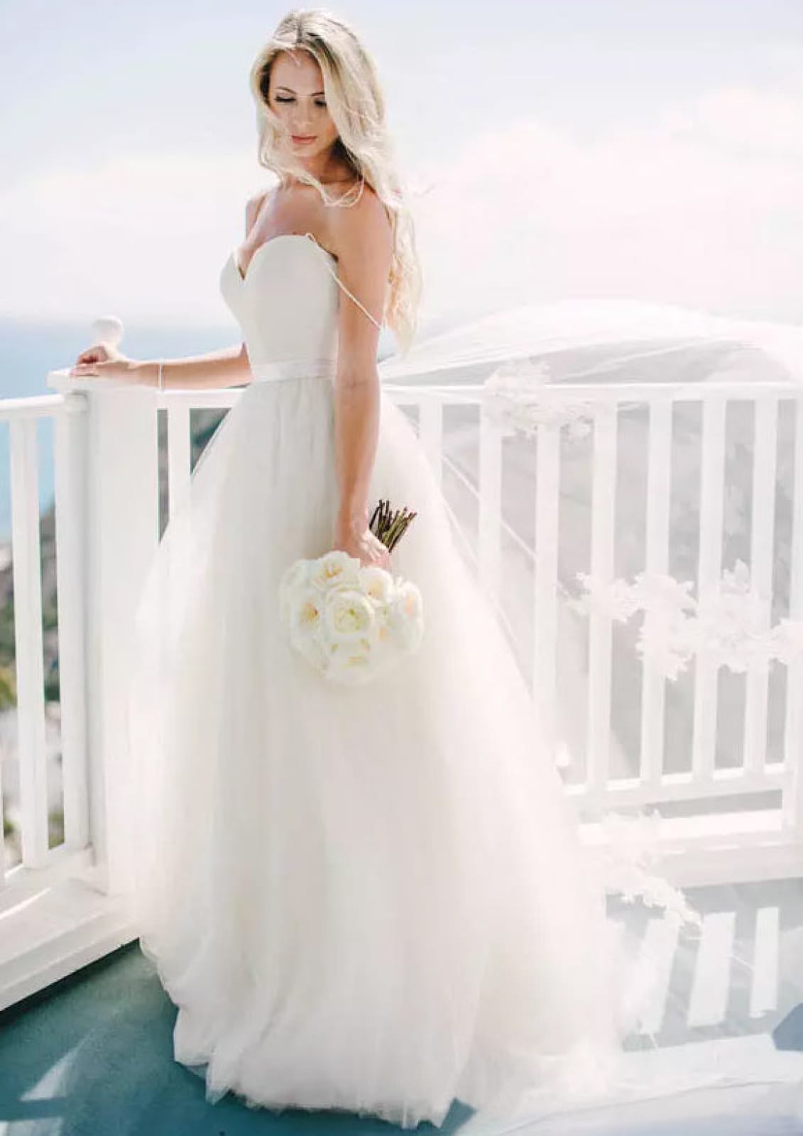 Princess Strap Sweetheart Sleeveless Sweep Tulle Wedding Dress, Sash