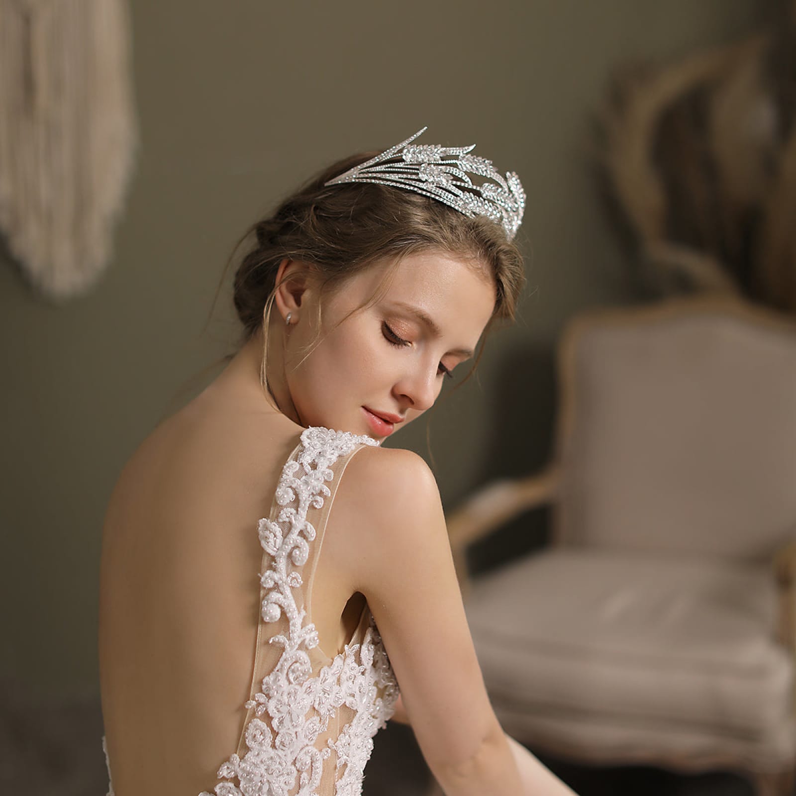 Retro Beadings Wedding Baroque Dome Diamond Bride Crown Women Hair Accessories