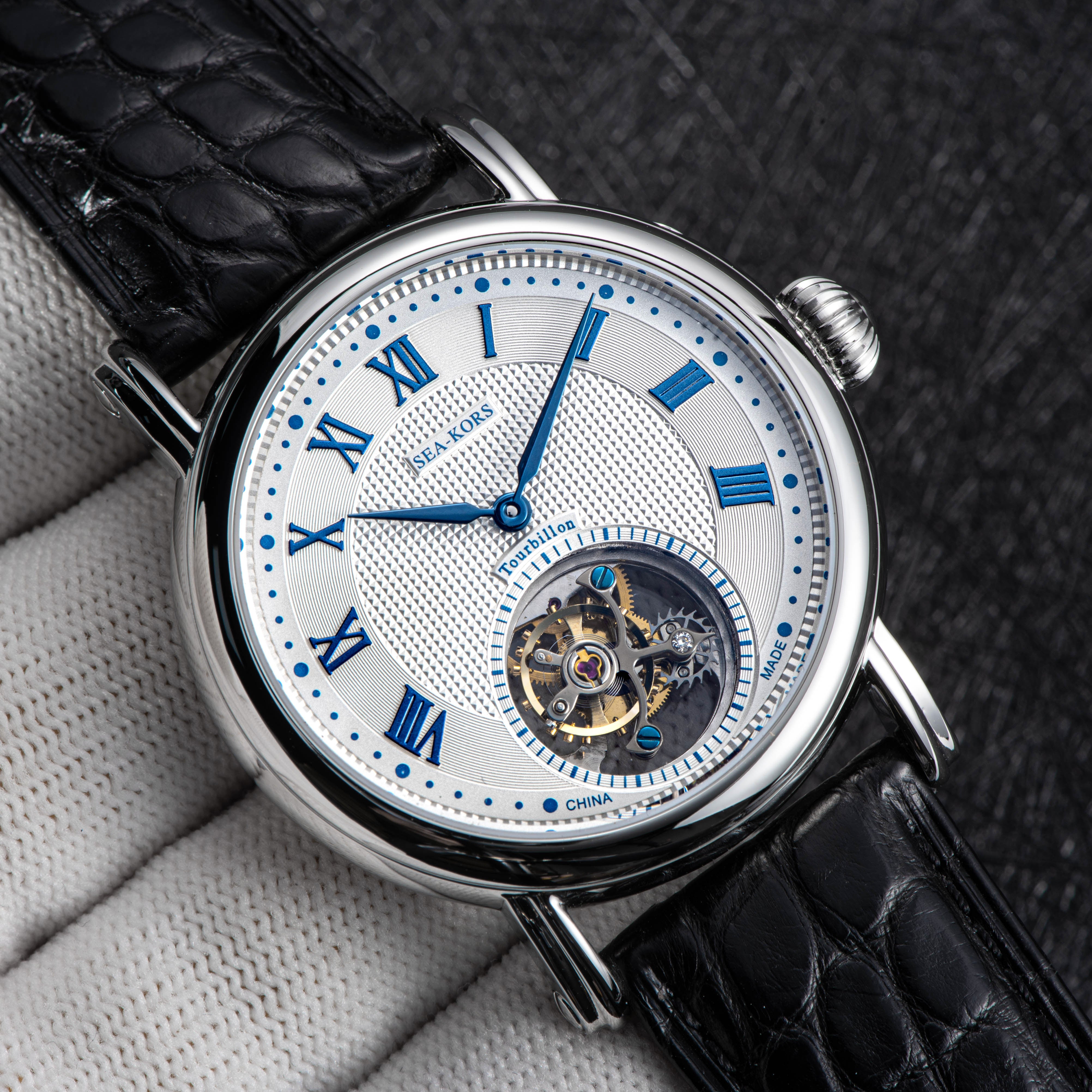 Seakors Tourbillon SE8002SW Blue Indexes Automatic