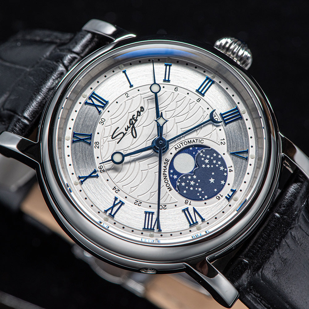 MoonPhase Master SU2108SZ Stainless-Steel Moon Phase Blue Indices