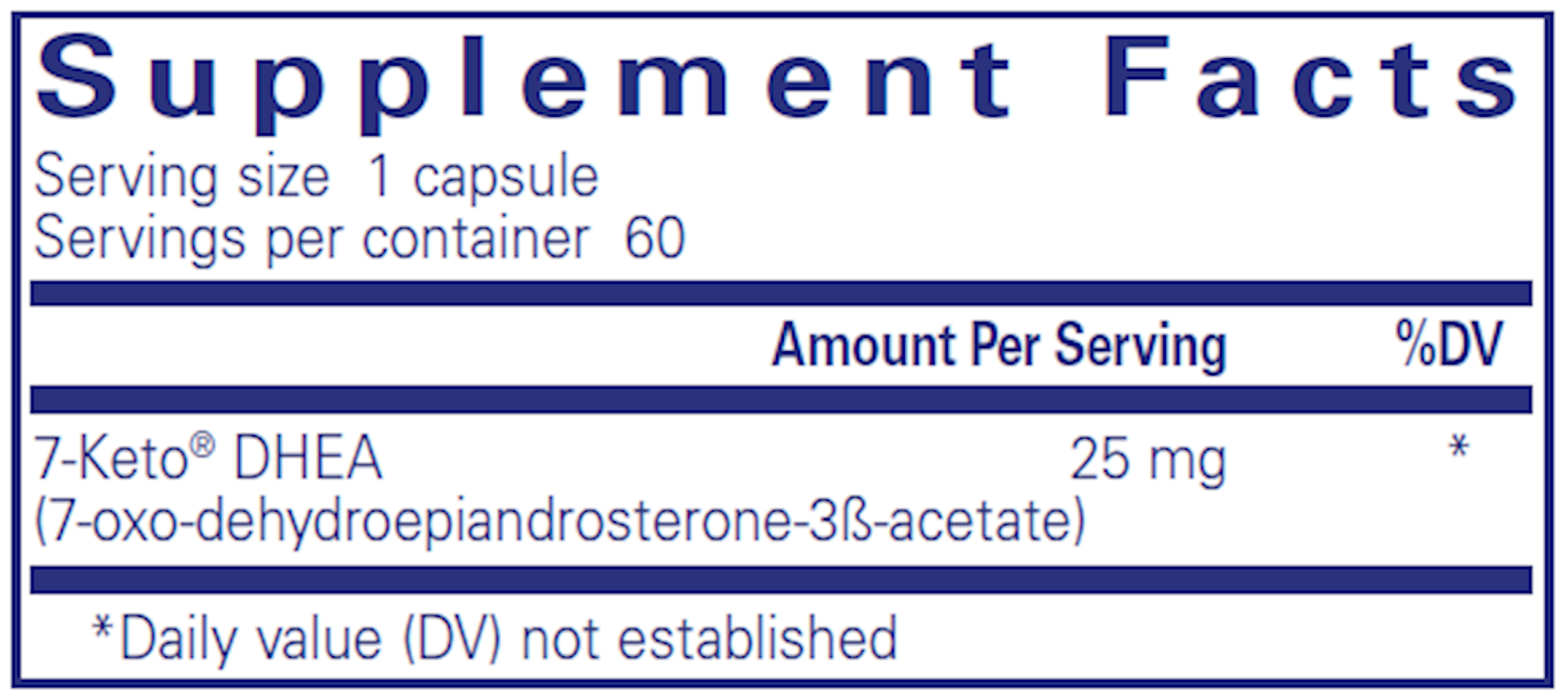 7 -Keto DHEA 25 mg 60 vcaps