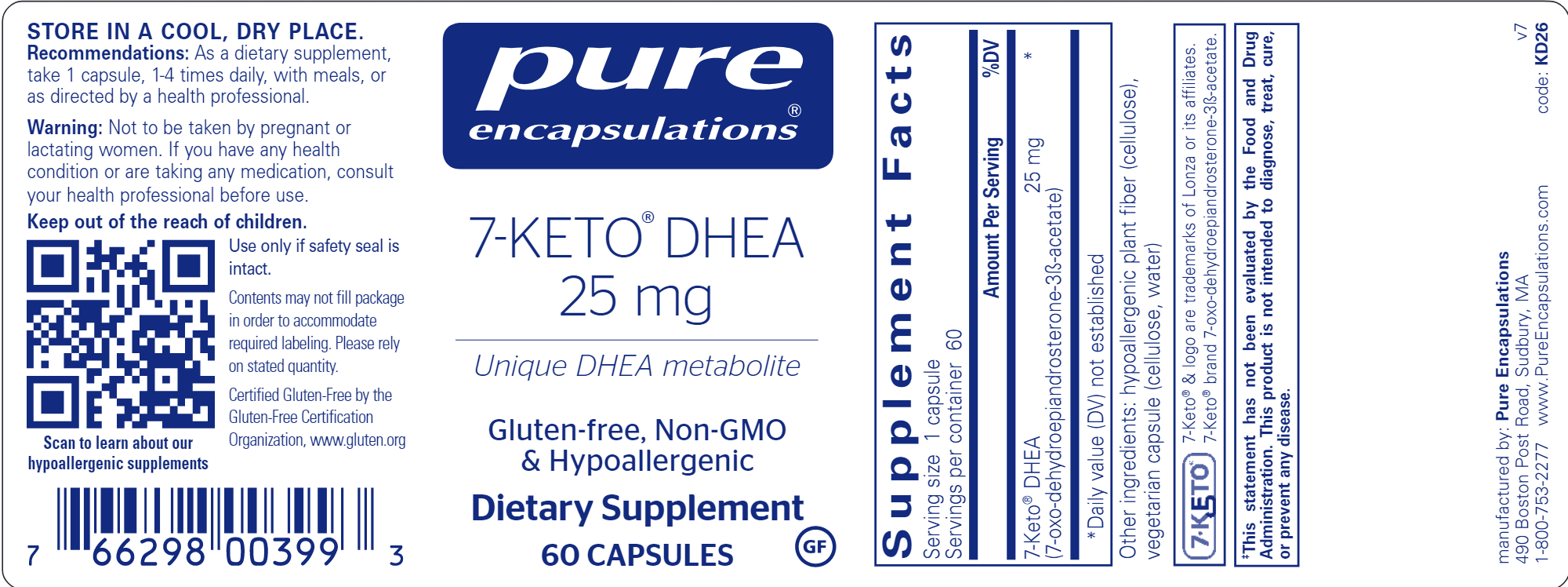 7 -Keto DHEA 25 mg 60 vcaps