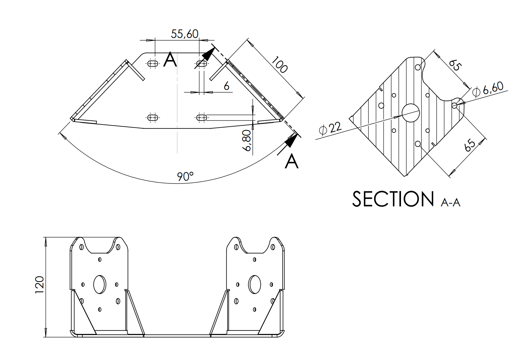 Poynting 45 Degree Polarization Bracket FOR LPDA-92 Series