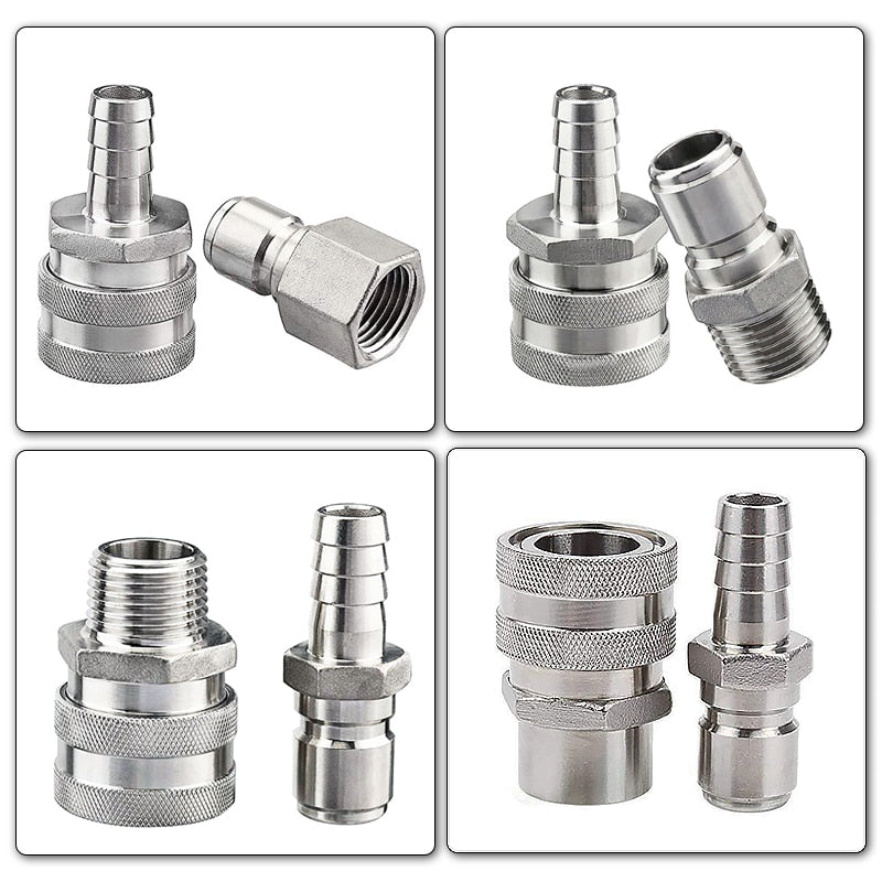 Stainless Steel Moonshine Fitting Connectors 1/2 Beer Set