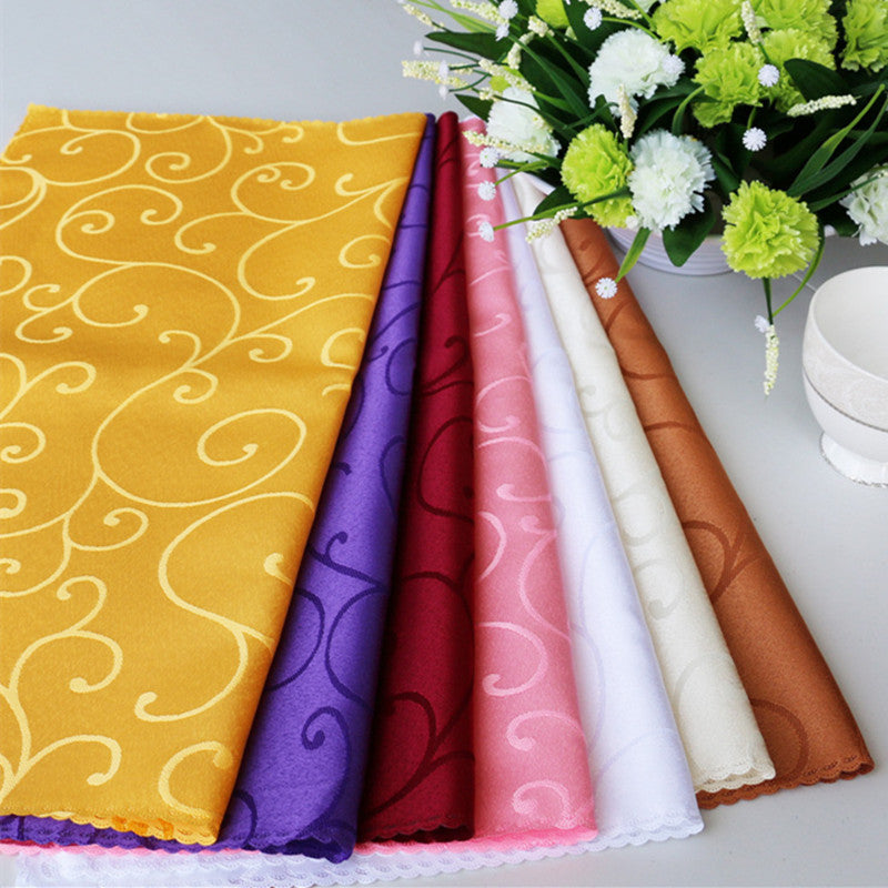 10pcs Polyester Jacquard Table Napkin Dinner Napkins Handkerchiefs