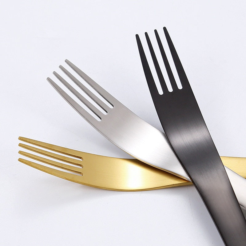 16pcs Matte Cutlery Set Dinnerware Stainless Steel Kitchen Silverware